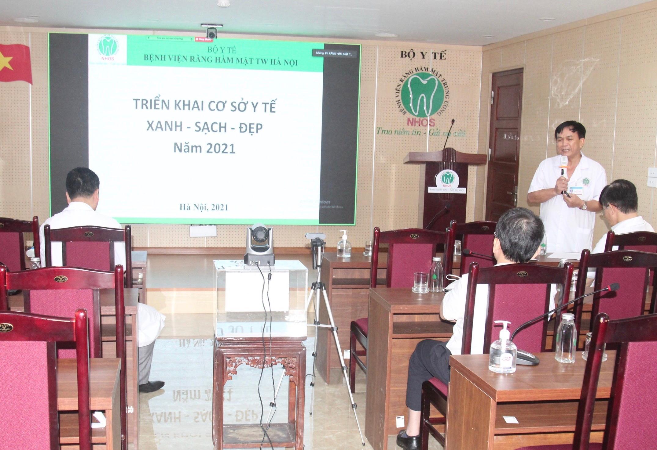 BSCKI.Đỗ Văn Thành, Phụ trách khoa Kiểm soát nhiễm khuẩn tập huấn  về Xây dựng cơ sở Xanh - Sạch - Đẹp 